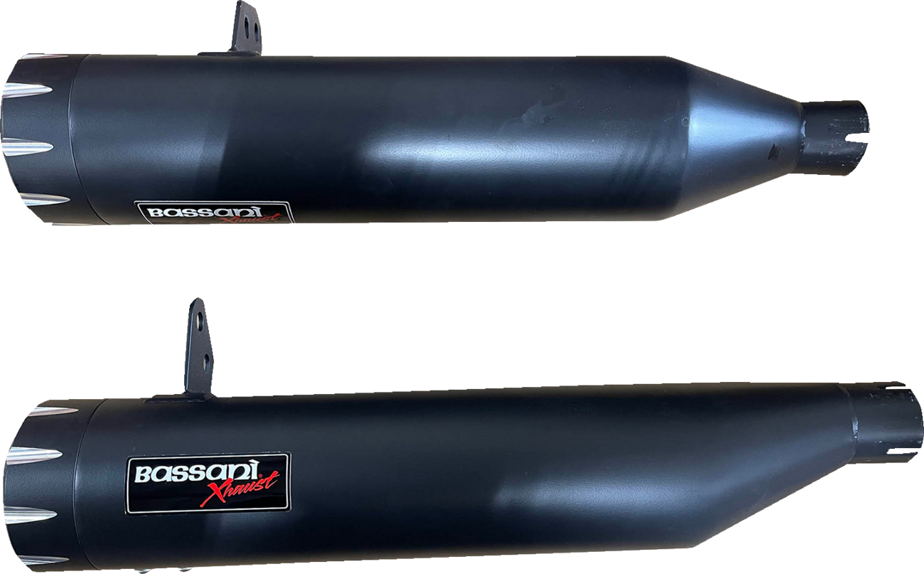 BASSANI XHAUST 4" Slip-On Mufflers - Black - '22-'23 CHIEF MODELS