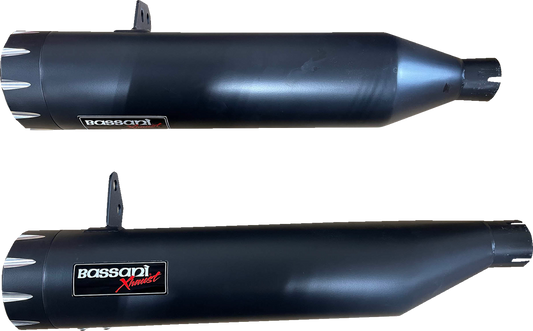 BASSANI XHAUST 4" Slip-On Mufflers - Black - '22-'23 CHIEF MODELS