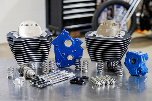 S&S CYCLE 132" Power Package Engine Performance Kit - Chain Drive - Water Cooled - Highlighted Fins - M8