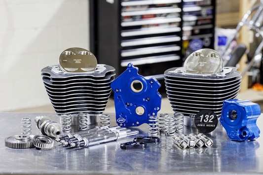S&S CYCLE 132" Power Package Engine Performance Kit - Chain Drive - Oil Cooled - Highlighted Fins - M8