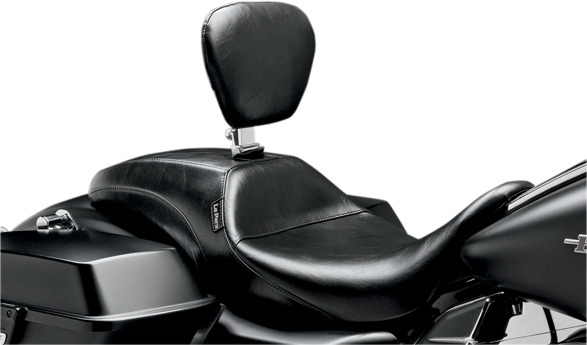 LE PERA Outcast Seat - Full-Length - With Backrest - Smooth - Black - Touring '08-'23