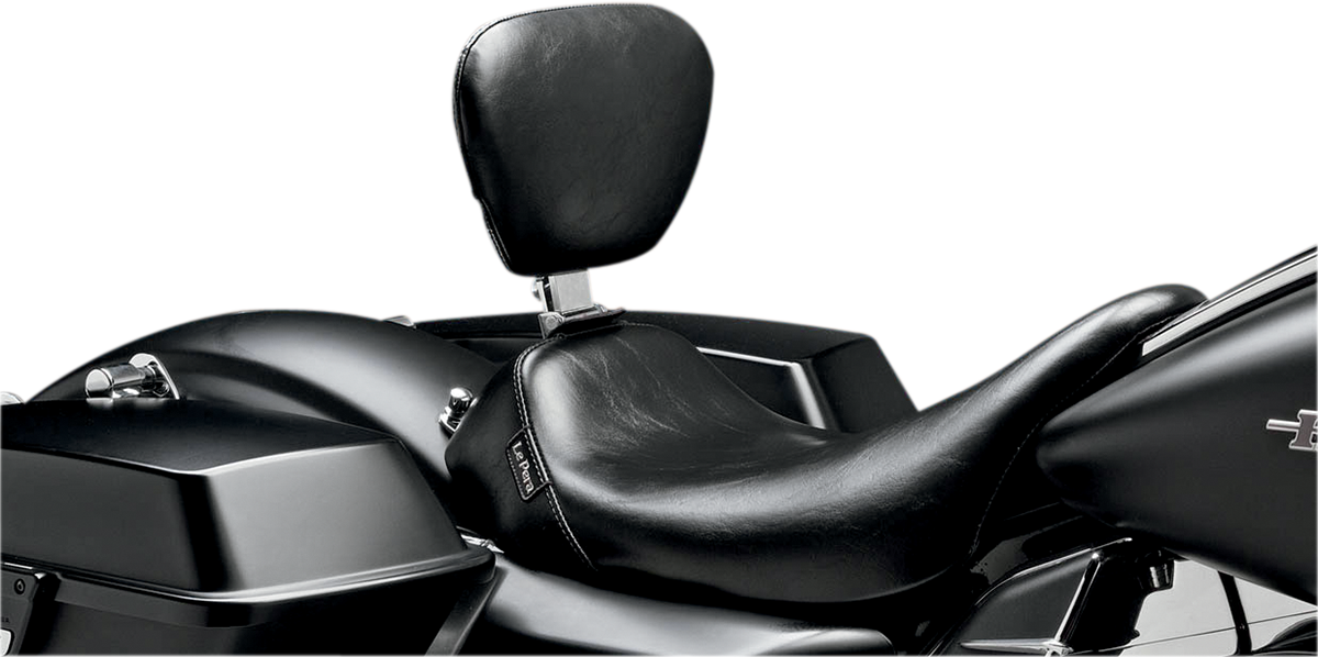 LE PERA Bare Bones Solo Seat - w/ Removable Drivers Backrest - Smooth - Black - Touring '08-'23