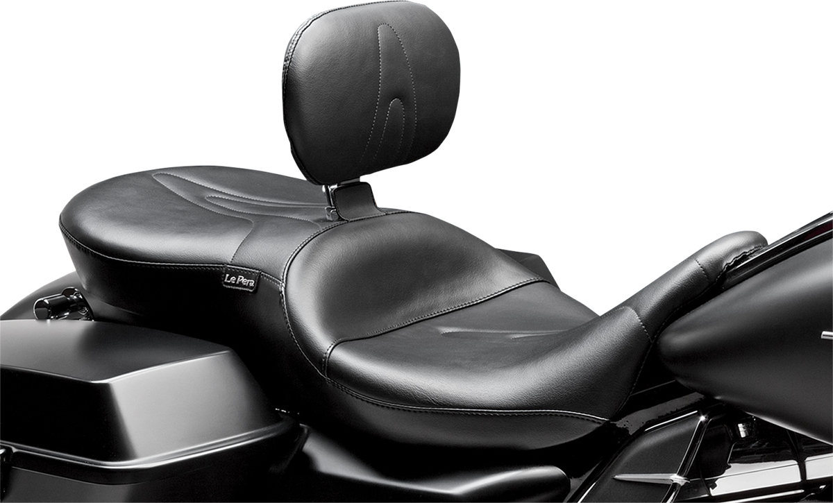 LE PERA RT66 Seat - With Backrest - Stitched - Black - Touring '08-'23
