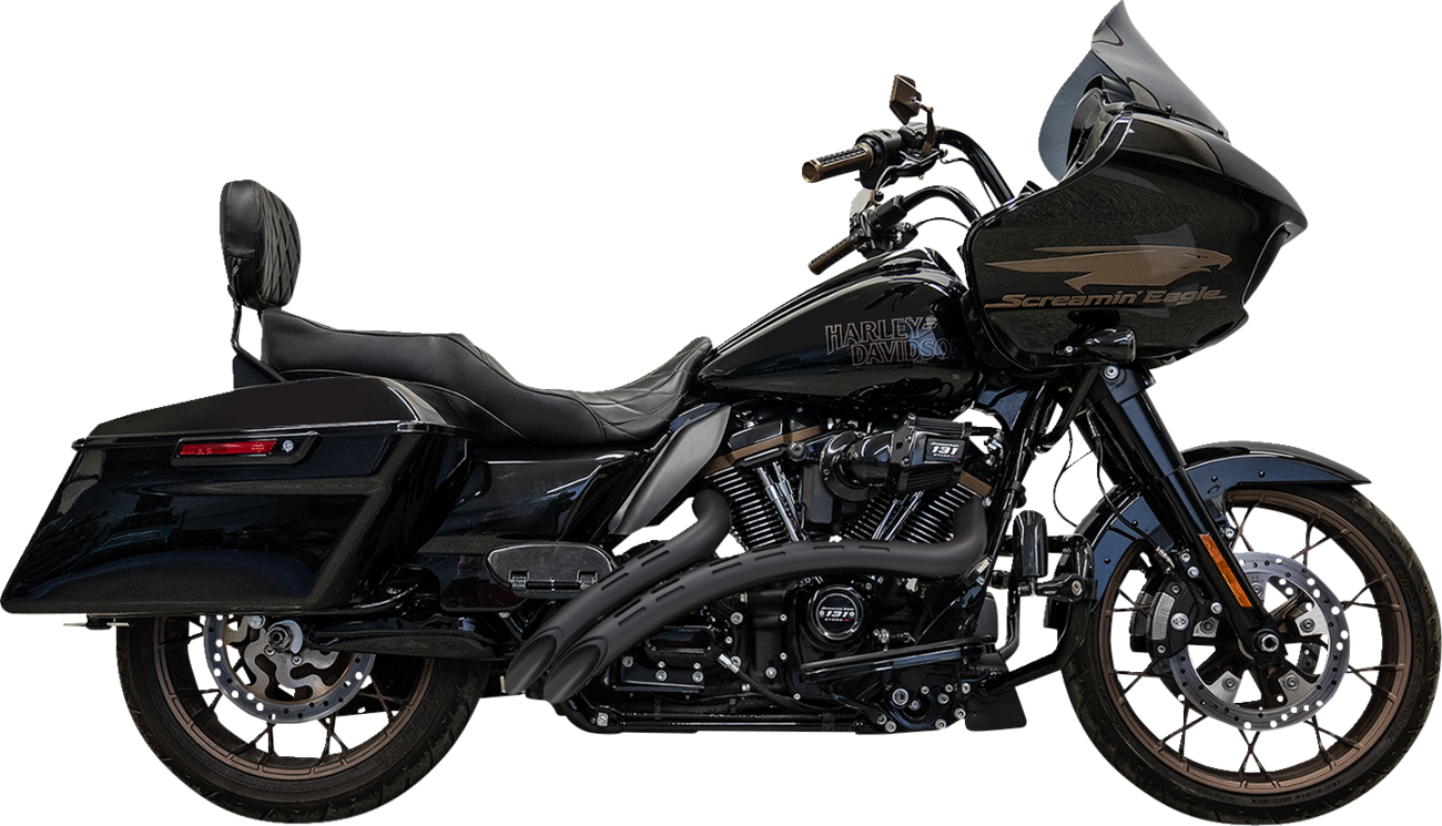 BASSANI XHAUST Sweeper Radial Exhaust System with Slotted Heat Shields - Black