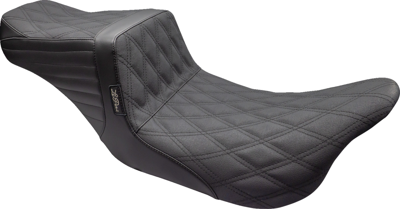 LE PERA Tailwhip Seat - Double Diamond w/ Grip Tape - Black - Touring '08-'23