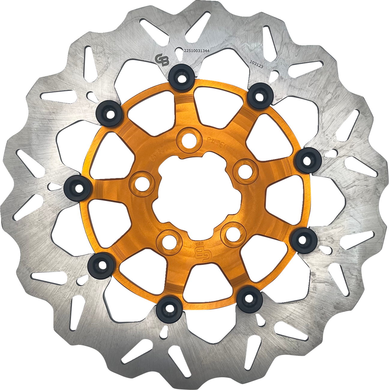 GBRAKES Wave® Two Piece (Floating) Brake Rotor - Rear - Orange - 291 mm / 11-1/2"