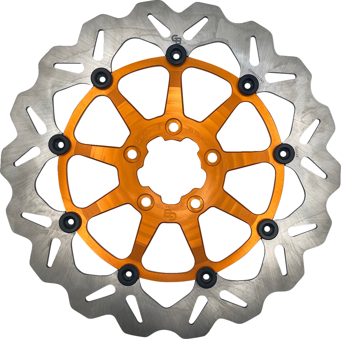 GBRAKES Wave® Two Piece (Floating) Brake Rotor - Front - Orange - 330 mm / 13"