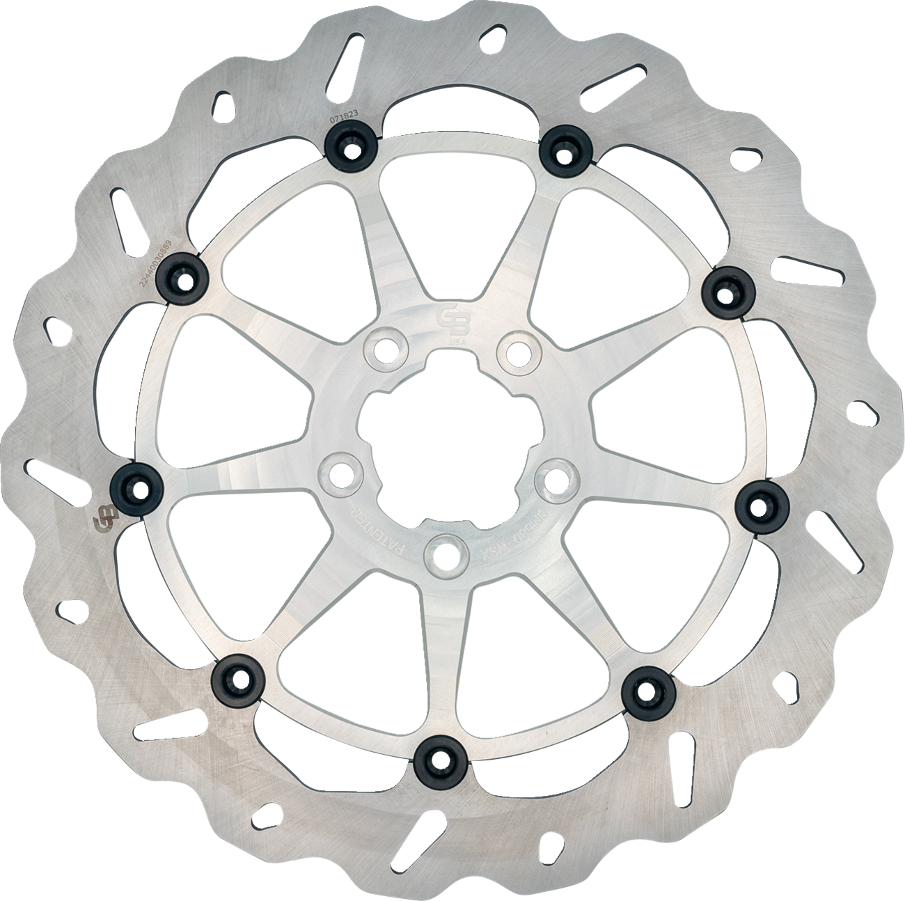 GBRAKES Wave® Two Piece (Floating) Brake Rotor - Front - Silver - 330 mm / 13"