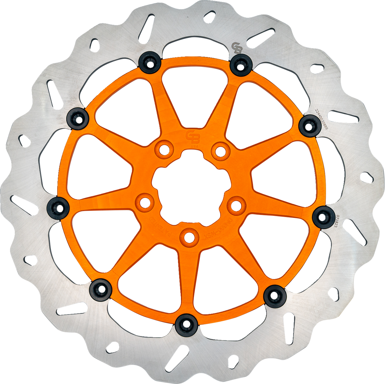 GBRAKES Wave® Two Piece (Floating) Brake Rotor - Front - Orange - 330 mm / 13"