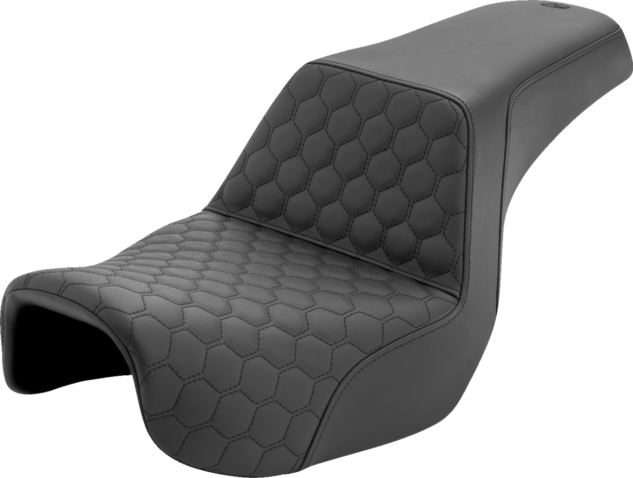 SADDLEMEN Step-Up Seat - Honeycomb - Black Stitching - Dyna '06-'17