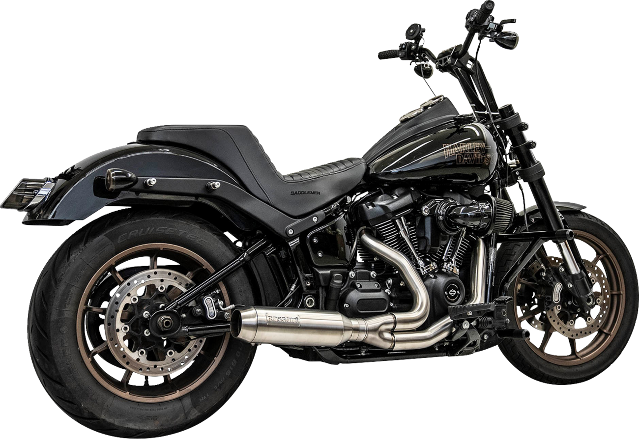 BASSANI XHAUST 2-into-1 Exhaust System with Superbike Muffler - Stainless Steel -'18-'24 SOFTAIL