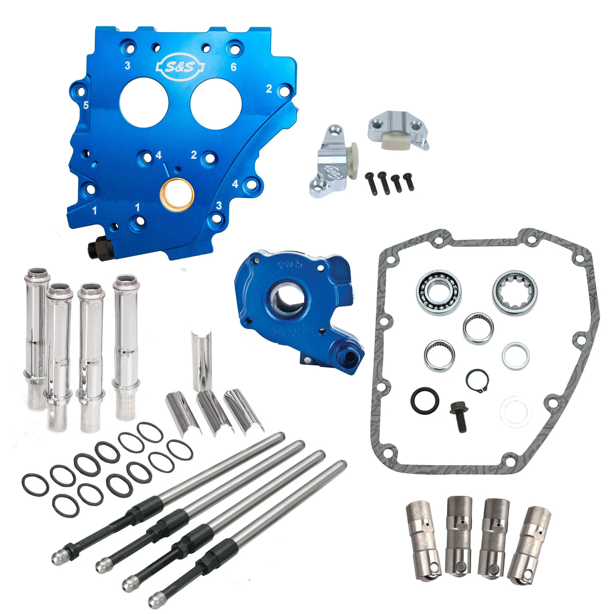 S&S CYCLE Cam Chest Kit without Cams - Chain Drive - Chrome Pushrods - Twin Cam - for 1999-2006 bt except 2006 Dyna®