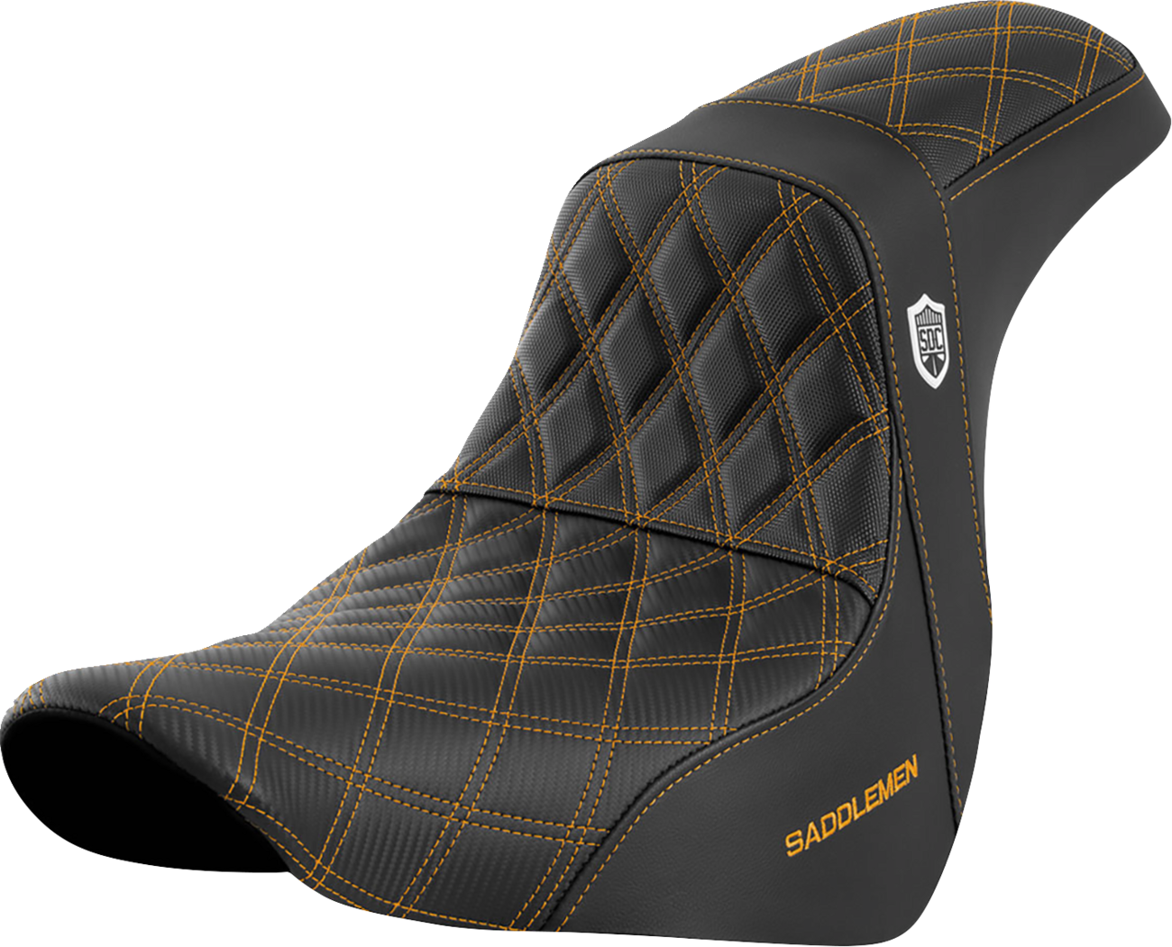 SADDLEMEN Pro Series SDC Performance Seat - w/o Backrest - Gold Stitch - Softail '18-'20