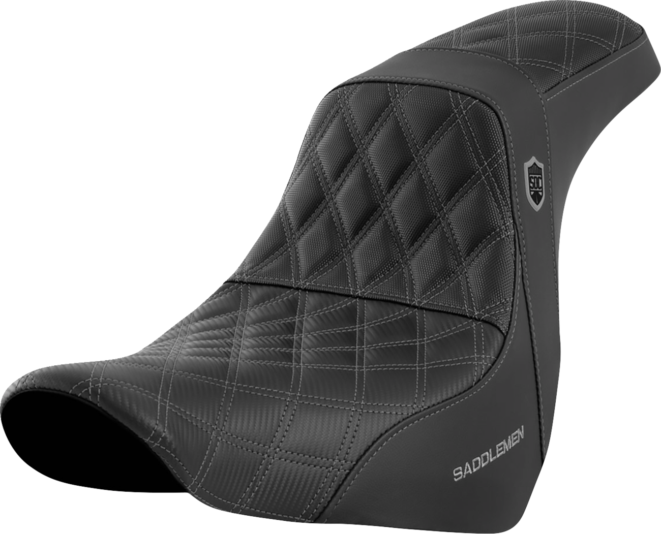 SADDLEMEN Pro Series SDC Performance Seat - w/o Backrest - Gray Stitch - Softail '18-'20