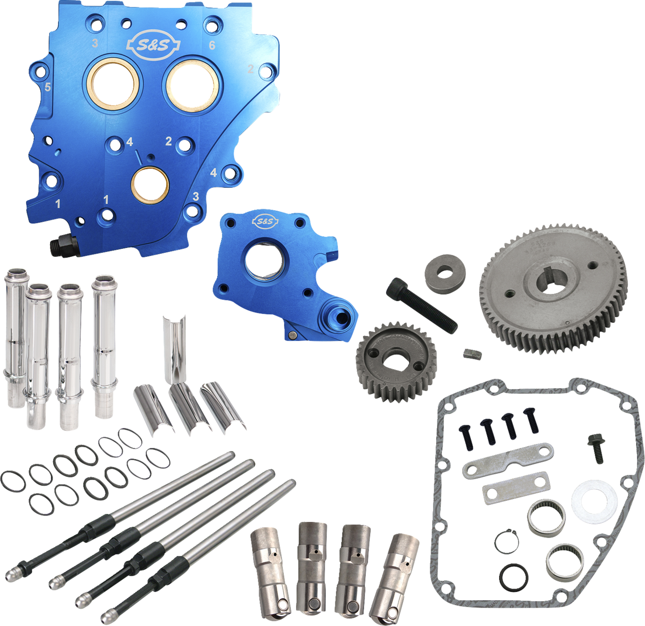 S&S CYCLE Cam Chest Kit without Cams - Gear Drive - Oil Cooled - Chrome Pushrods - Twin Cam 310-1269