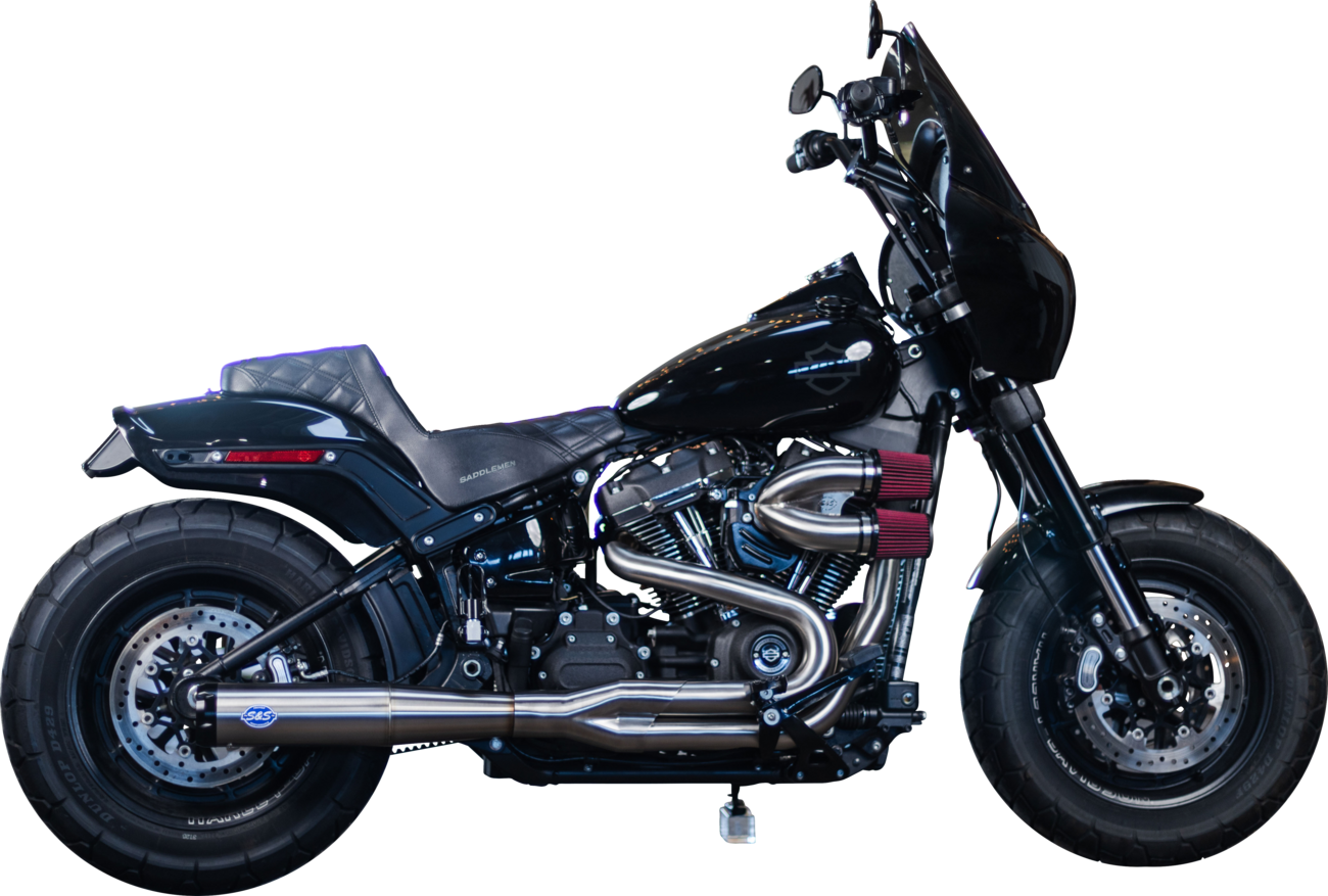 S&S CYCLE 2-into-1 Superstreet Exhaust System - Brushed Stainless Steel