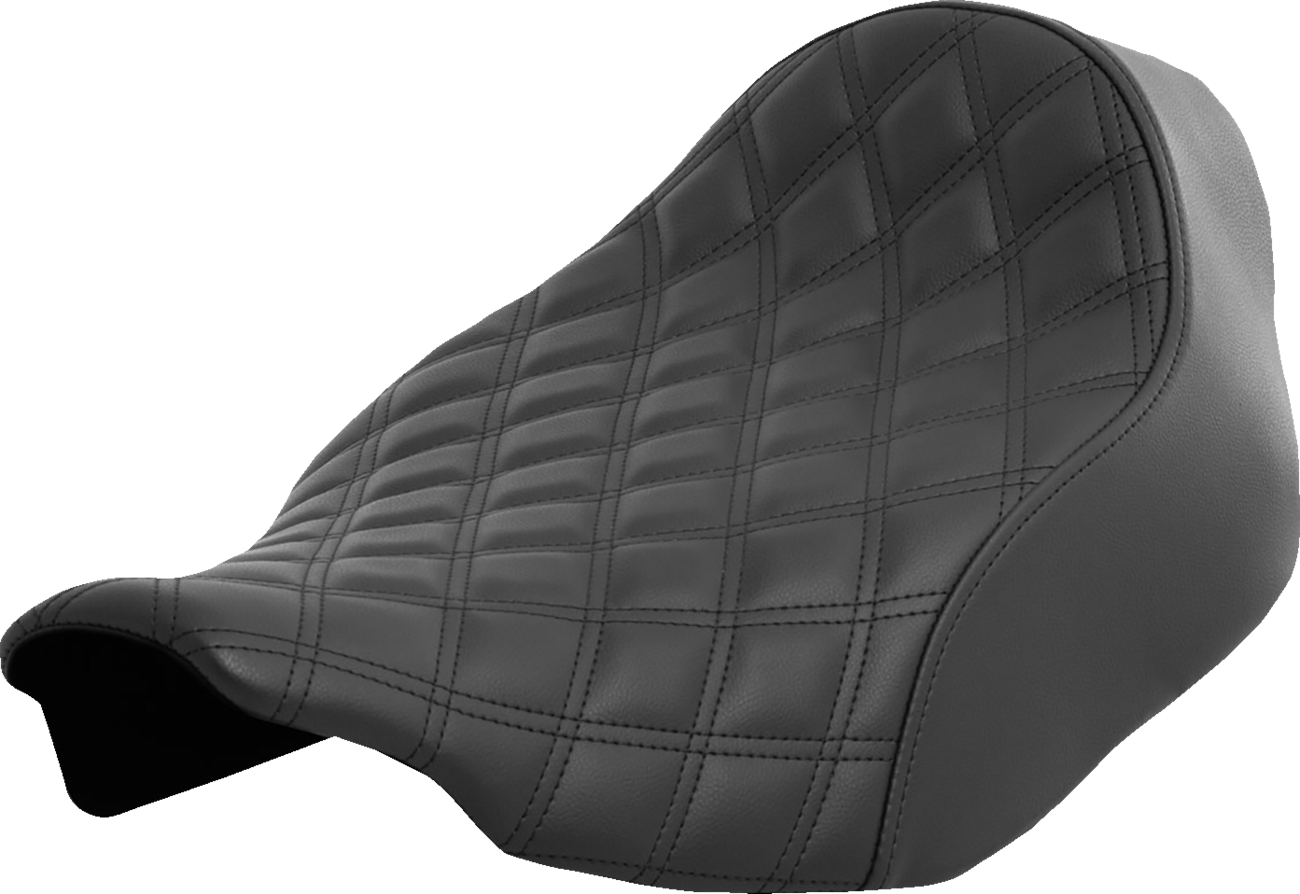 SADDLEMEN Renegade Solo Seat - Lattice Stitched - Black - Touring '23.5-'25