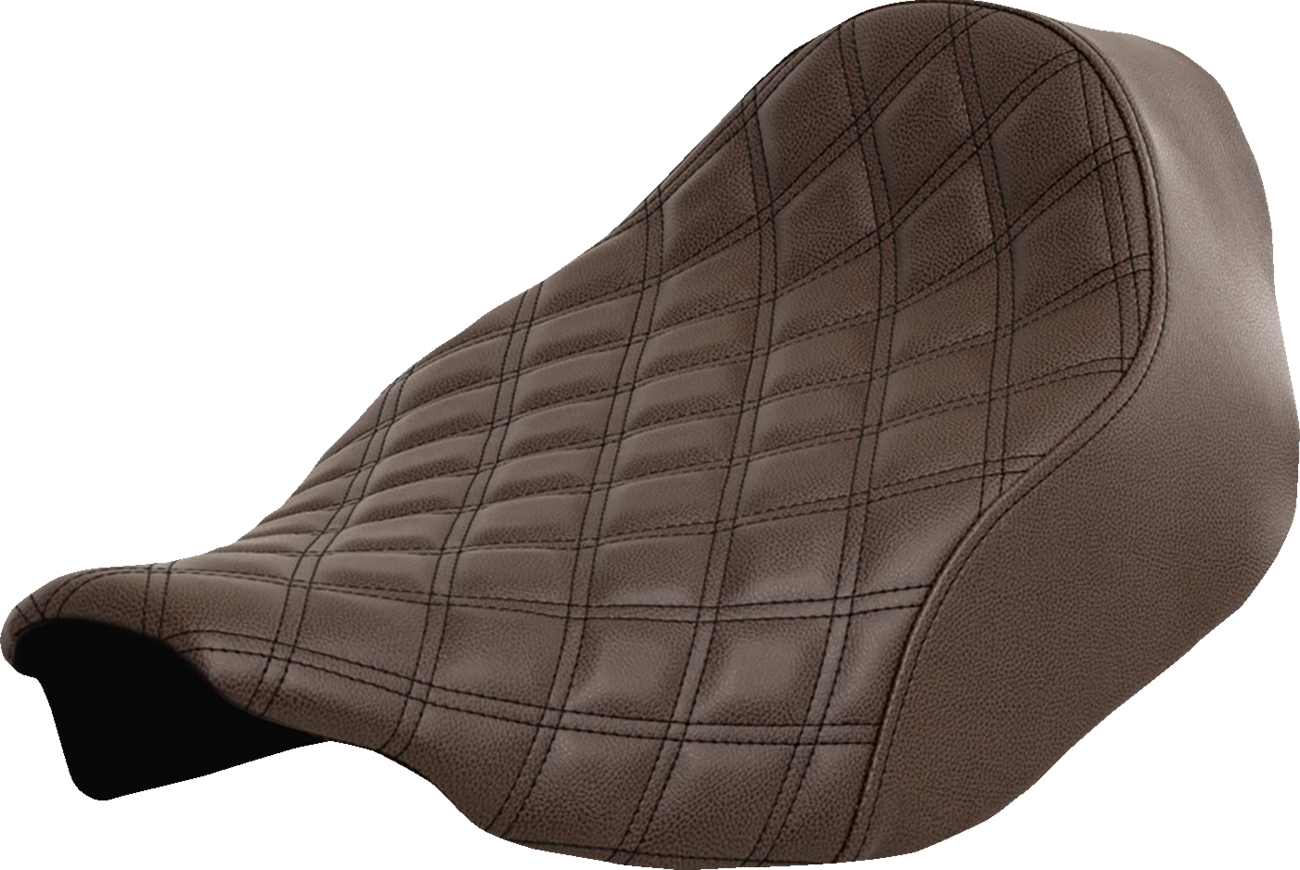 SADDLEMEN Renegade Solo Seat - Lattice Stitched - Brown - Touring '23.5-'25