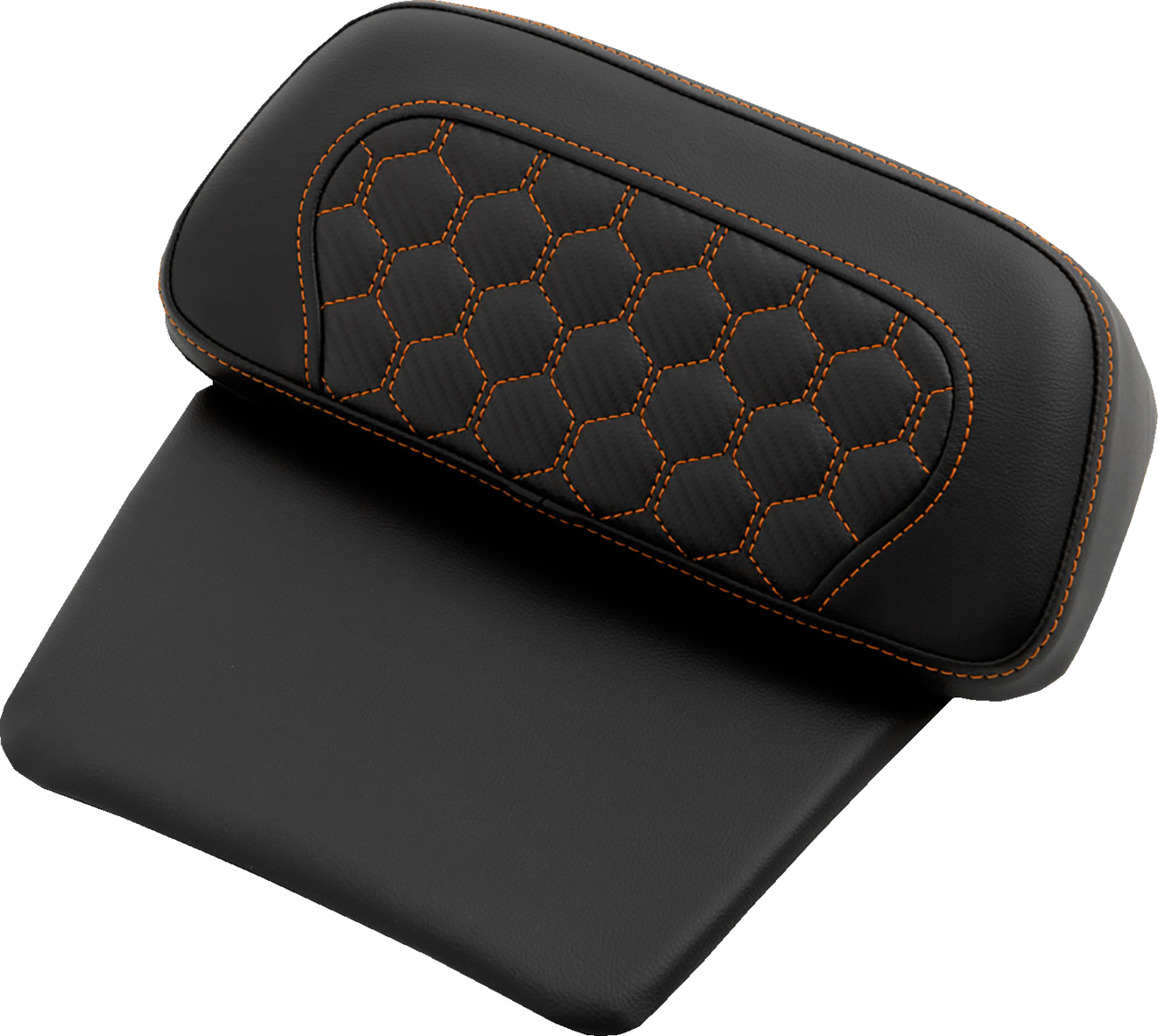 SADDLEMEN Chopped Tour Pack Pad - Honeycomb - Orange Stitching - '14-'24 TOURING
