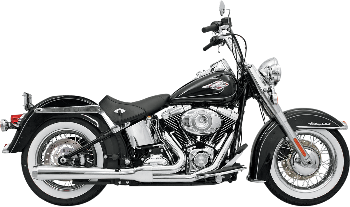 BASSANI XHAUST 2:1 Exhaust - Chrome - Long - '86-'17 SOFTAIL