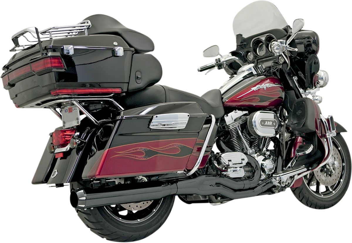 BASSANI XHAUST B4 2:1 Exhaust - Black - Straight Can - 1995-2016 TOURING MODELS