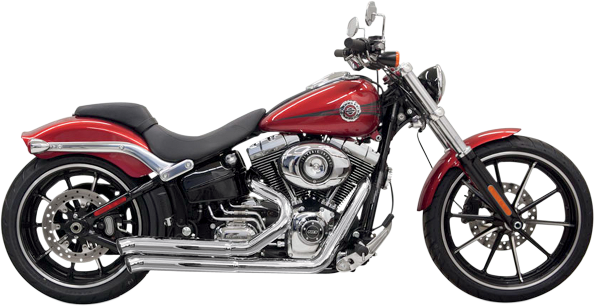 BASSANI XHAUST Pro Street Exhaust - Chrome - 2008 - 2017 SOFTAIL MODELS