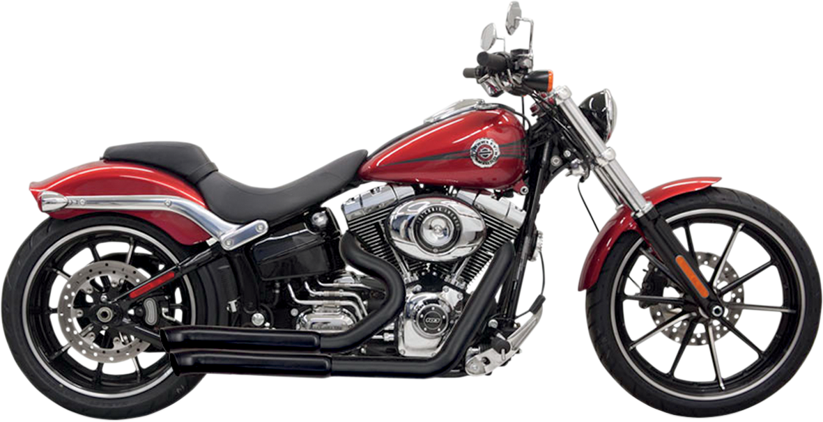 BASSANI XHAUST Pro Street Exhaust - Black - 2008 - 2017 SOFTAIL MODELS