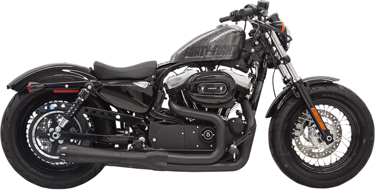 BASSANI XHAUST Mega Power Exhaust - Black - Short - '14-'21 XL with Mid/Forward Controls