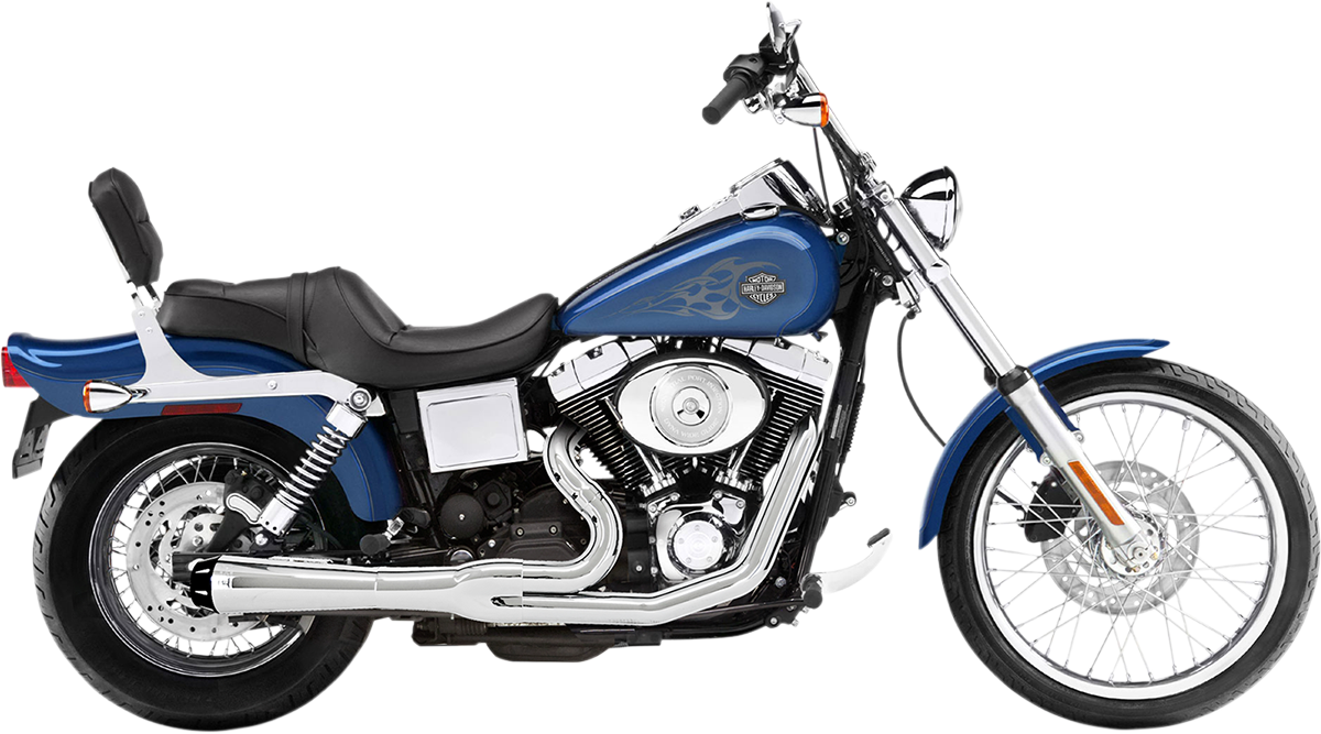 BASSANI XHAUST 2:1 Exhaust - Chrome - Megaphone - Short - '91-'05 DYNA MODELS