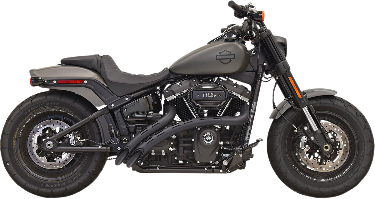 BASSANI XHAUST Sweeper Exhaust - Black/Black - 2018-2021 SOFTAIL MODELS
