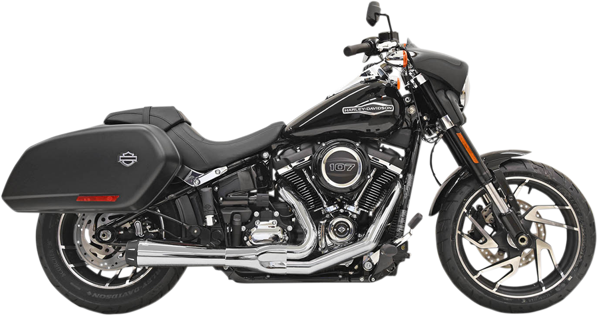 BASSANI XHAUST 2-into-1 Road Rage Exhaust System - Chrome - 2018-2022 SOFTAIL MODELS