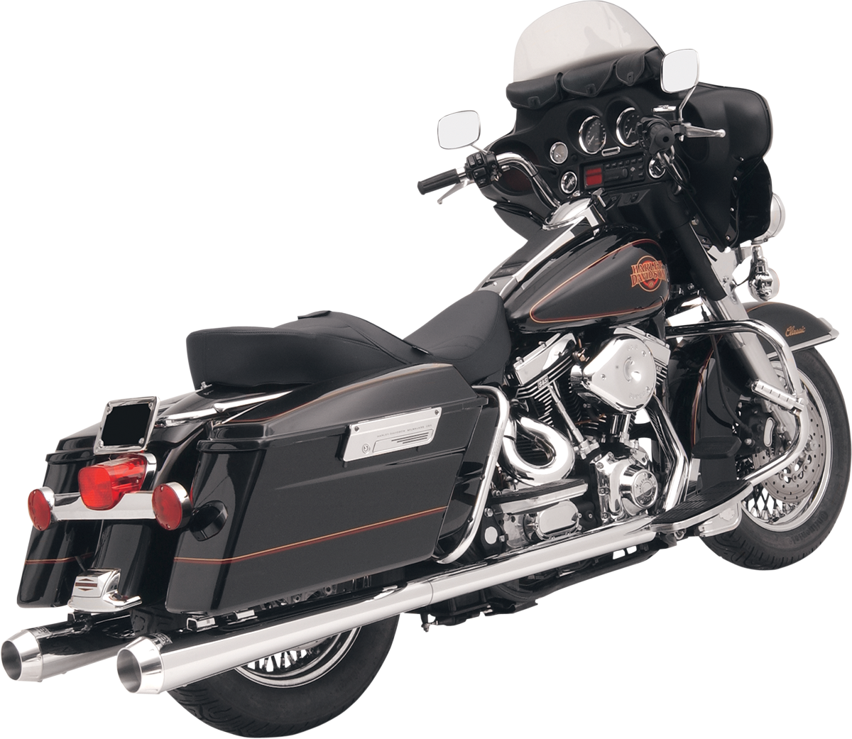 BASSANI XHAUST Megaphone Mufflers - Chr/Pol - Tapered - Standard Baffle - '95-'16 TOURING