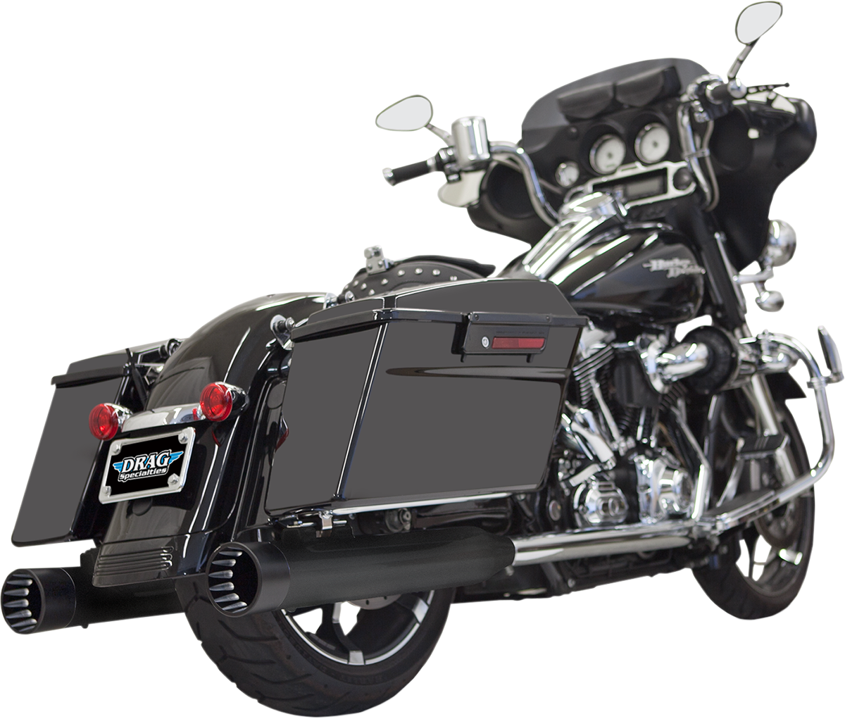 BASSANI XHAUST DNT Straight Can SLIP-ON Mufflers for 1995-2016 TOURING Black