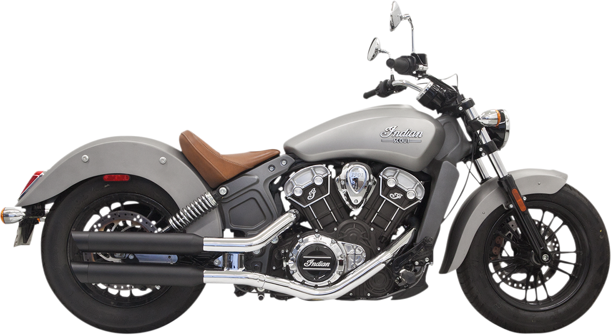 BASSANI XHAUST 3" Mufflers - Black - '15-'16 INDIAN SCOUT