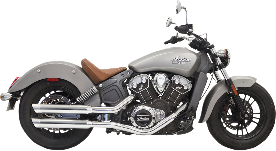 BASSANI XHAUST 3" Mufflers Chrome - '15-'24 INDIAN SCOUT