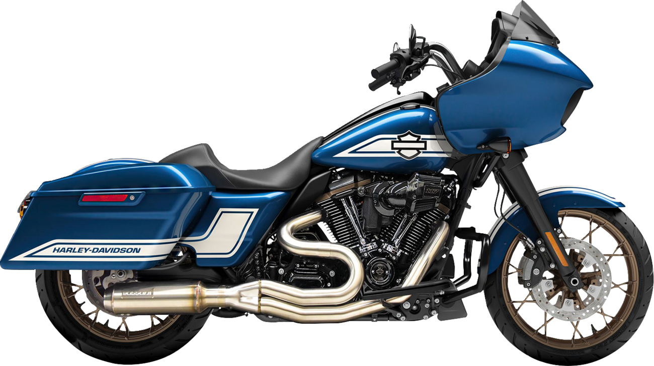 BASSANI XHAUST 2-into-1 Exhaust System with Super Bike Muffler - Stainless Steel - '17-'24 TOURING
