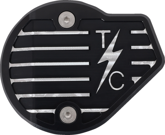 THRASHIN SUPPLY CO. Cam Cover - Gen 2 - Finned - Twice Cut - Black - M8