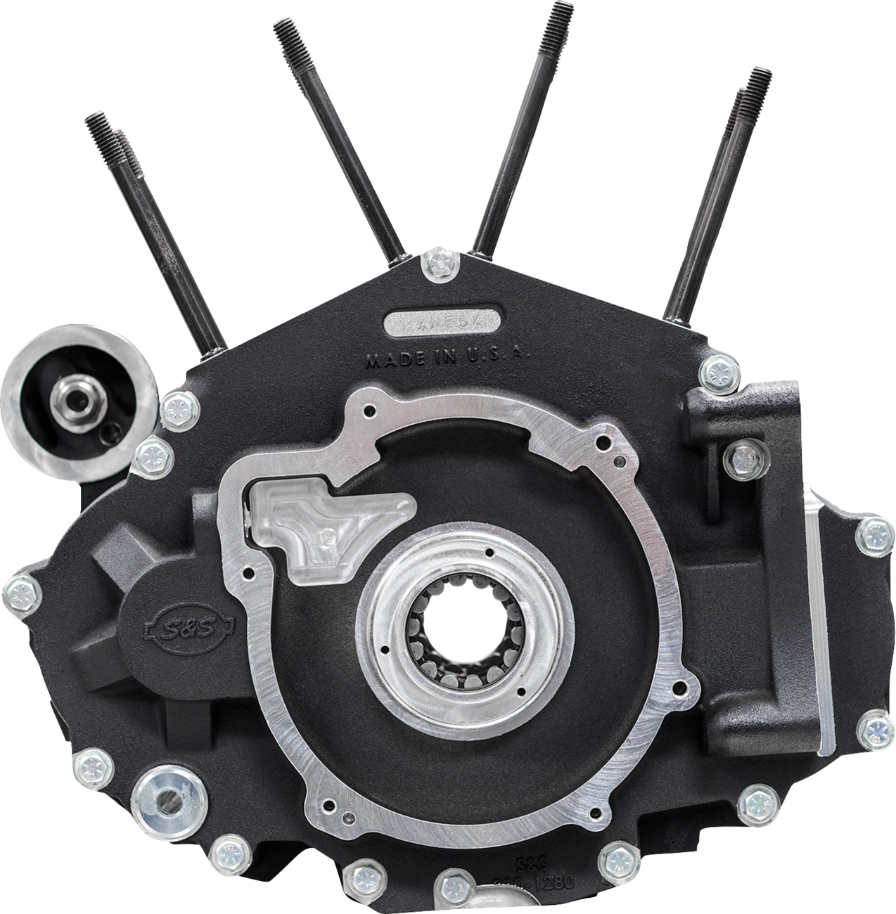 S&S CYCLE Crankcase - MK-Series "B" - Black - M8 Softail 18-'24