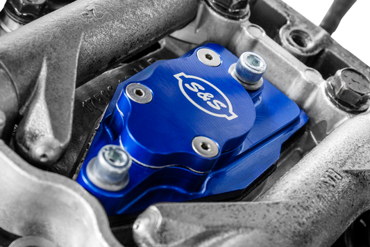 S&S CYCLE Billet Head Breather Kit - Anodized Blue - Twin Cam '99-'17