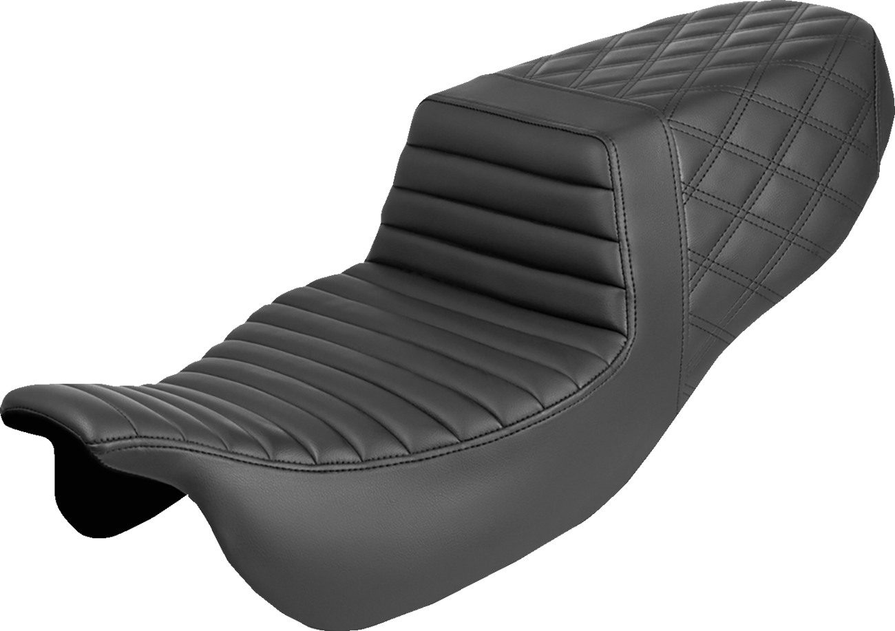 SADDLEMEN Step-Up Seat - Front Tuck-n-Roll/Rear Lattice Stitch - '15-'25 RG3, Freewheeler