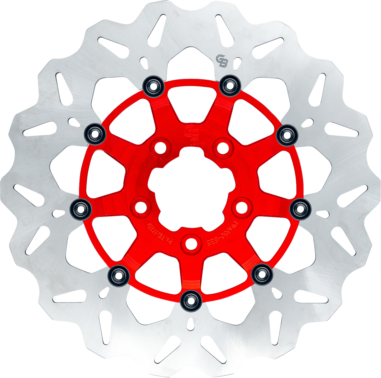 GBRAKES Wave® Two Piece (Floating) Brake Rotor - Rear - Red