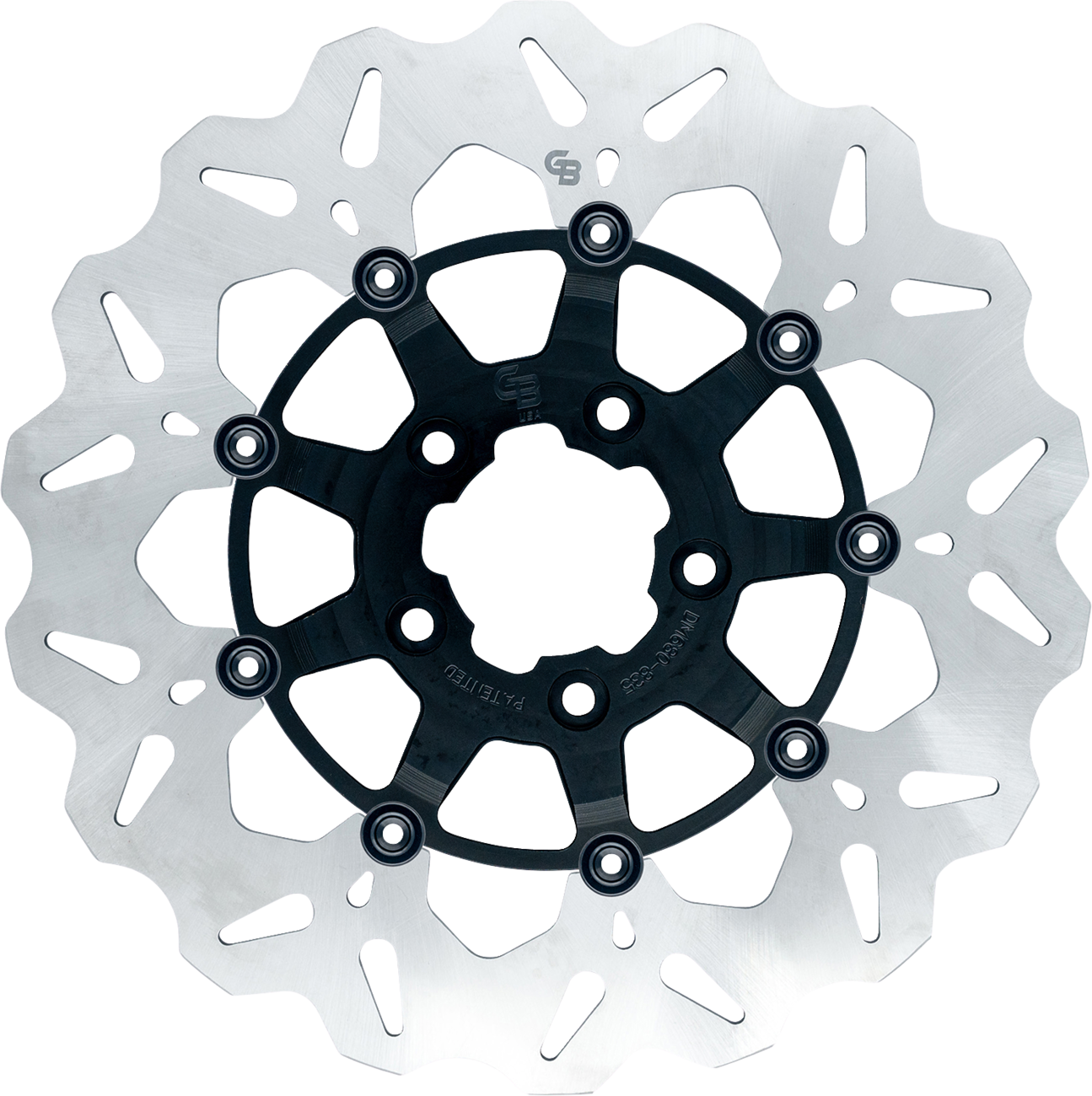 GBRAKES Wave® Two Piece (Floating) Brake Rotor - Rear - Black