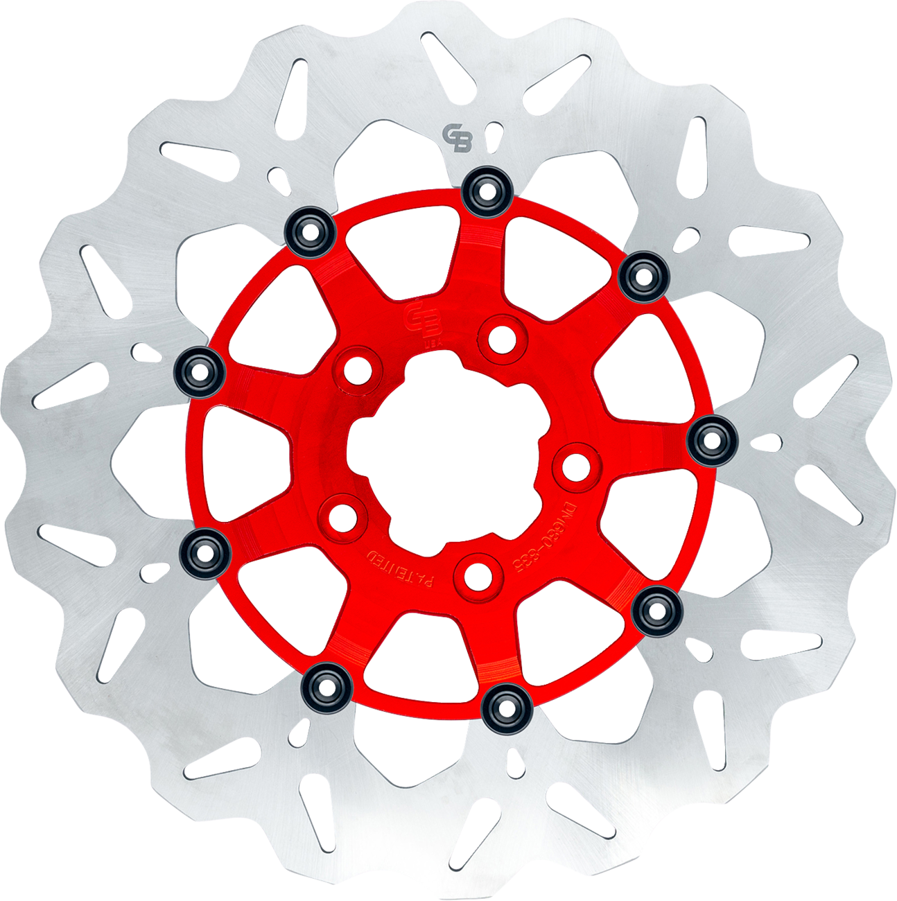 GBRAKES Wave® Two Piece (Floating) Brake Rotor - Rear - Red