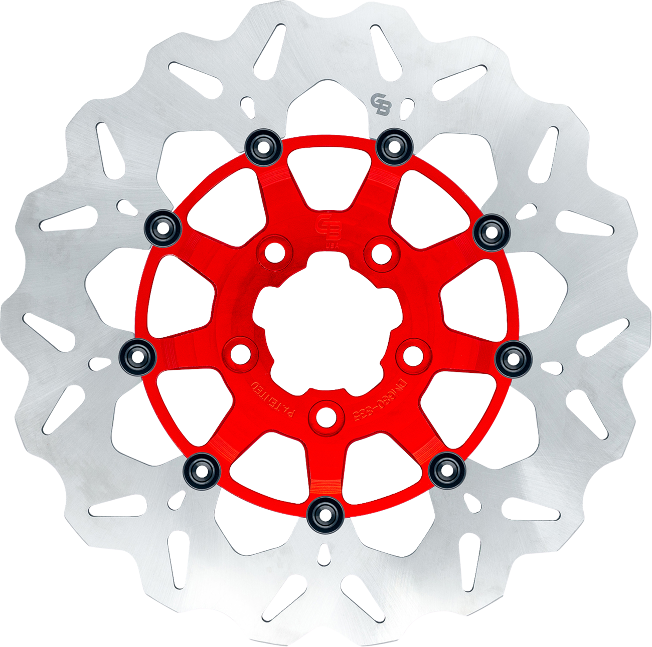 GBRAKES Wave® Two Piece (Floating) Brake Rotor - Front - Red