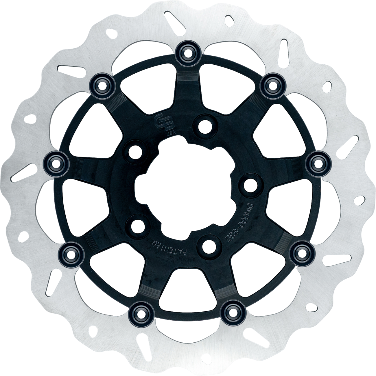 GBRAKES Oversize Wave® Two Piece (Floating) Brake Rotor - Front - Black - 330 mm / 13"