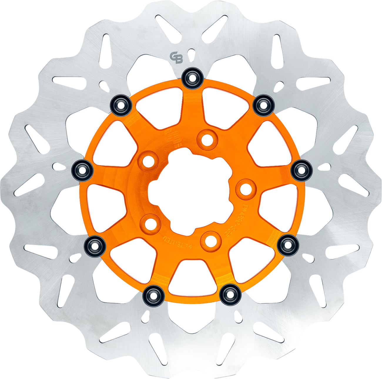 GBRAKES Wave® Two Piece (Floating) Brake Rotor - Rear - Orange