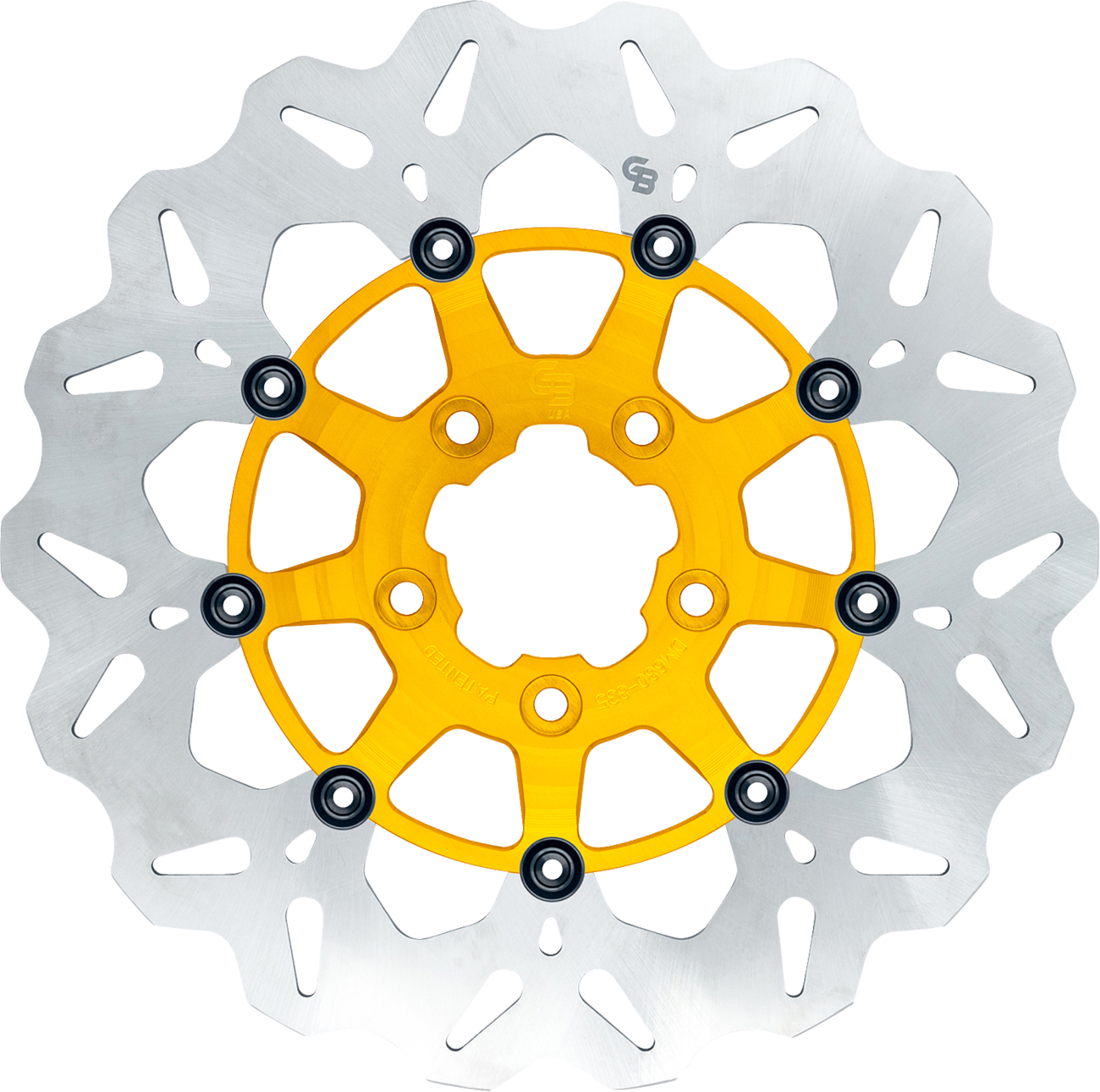 GBRAKES Wave® Two Piece (Floating) Brake Rotor - Rear - Gold