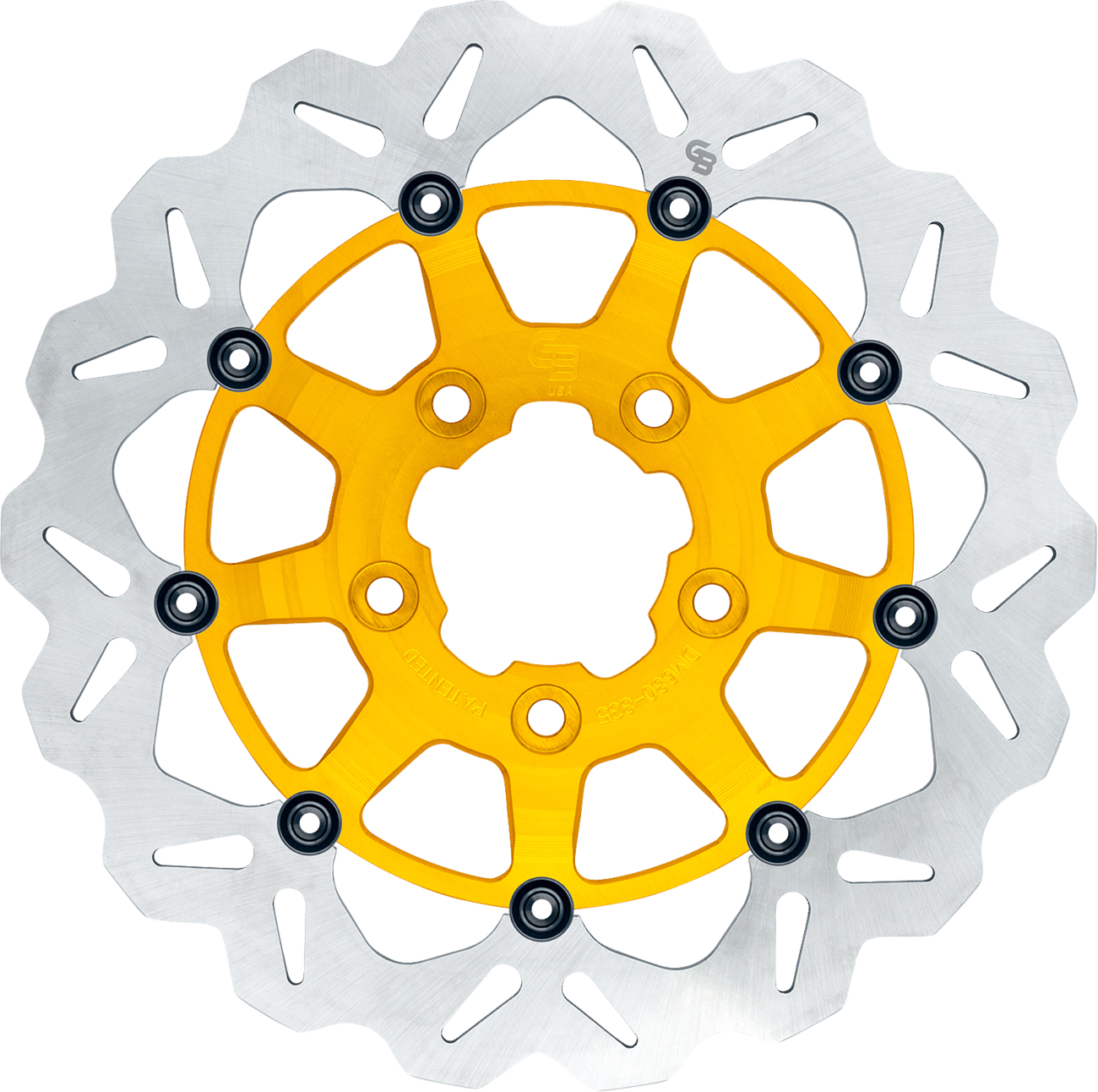 GBRAKES Oversize Wave® Two Piece (Floating) Brake Rotor - Front - Gold - - 330 mm / 13"