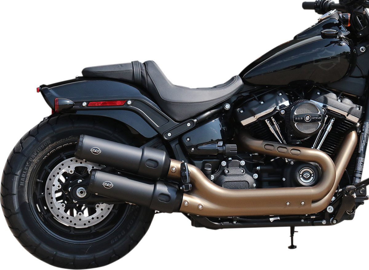 S&S CYCLE Ceramic Black Grand National Mufflers for Fat Bob
