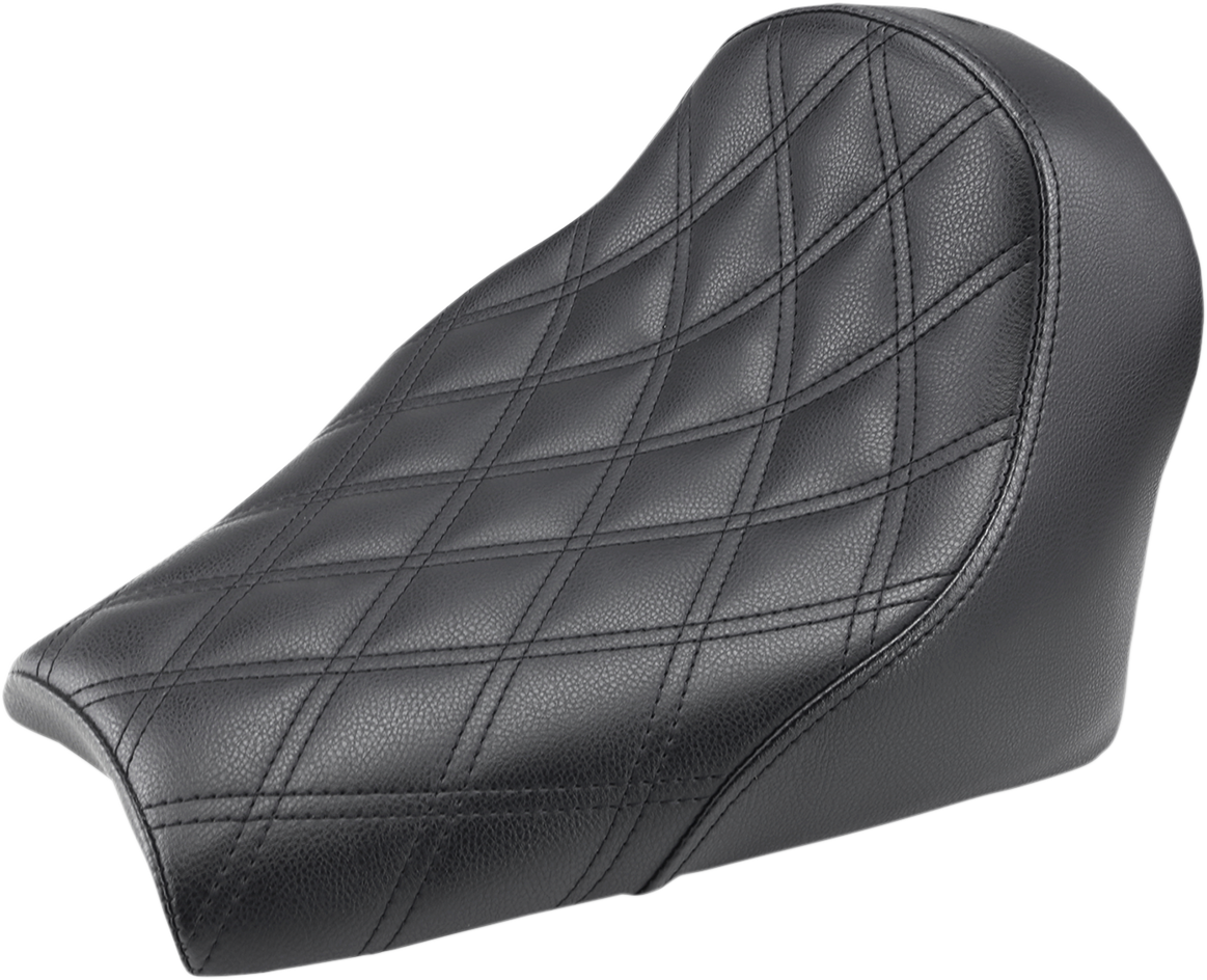 SADDLEMEN Seat - Renegade Solo - Lattice Stitched - Black - '18-'19 Indian Scout Bobber